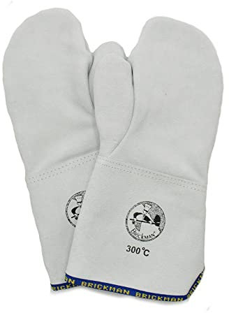 Erre4M Guanti da Forno manopola Polso da 15 cm Professionali in Pelle da 300°C