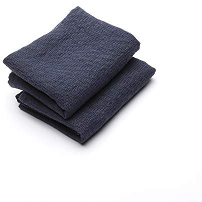Linenme gewaschen Waffle Handtücher (Set 2), Indigo, 50,8 x 71,1 cm