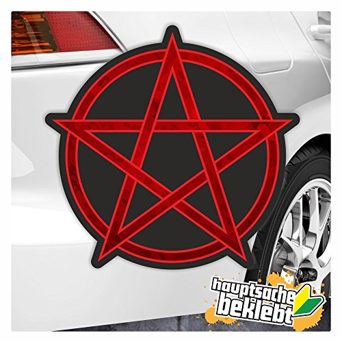 Kiwistar - Autoaufkleber - Pentagramm Aufkleber - für Auto, Laptop, Fahrrad, LKW, Motorrad Aufkleber mehrfarbig Sticker Decal
