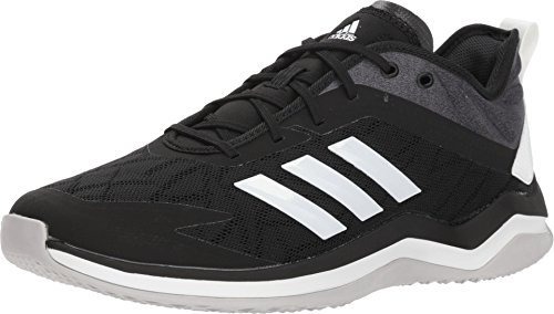 adidas Men's Speed Trainer 4 Baseball Shoe, Black/Crystal White/Carbon 1798, 9 M US