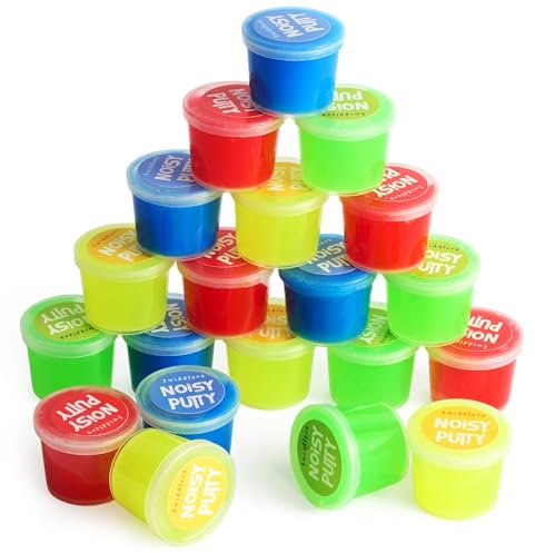 THE TWIDDLERS 20 Pots Noise Putty, Jouets Pâte à Prout, Slime Bruit pour Enfants, Garçons & Filles - Anniversaires, Pochettes Surprises, Cadeaux Invités