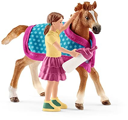Schleich Fohlen mit Decke Spielfigur