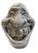 Monsterzeug Steinkopf Smiley, lachende Steinfigur als Garten Deko, bruchfestes Kunstharz, witterungsbeständig, frostsicher, Gesicht Gartenskulptur, Schiefergrau