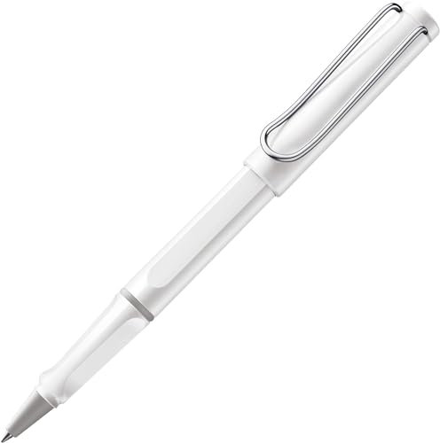 Lamy safari white - Rollerball Pen with ergonomic grip & line width M - for pleasant long writing - made of robust ASA plastic - including rollerball refill M 63 in black
