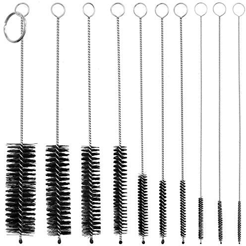 SANTOO Scovolino, 10 Pz Mini Bottiglia Spazzola Scovolini per Pulire Tubo, Pipa, Provette, Frullatore,Spremiagrumi, Estrattore, Macchina caffè, Tatuaggio