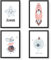 Papierdrachen 4 Premium Poster DIN A4 | Personalisierte Wandbilder für Kinderzimmer - Mond - hochwertige individualisierbare Kunstdrucke | Dekoration | Wandbild mit Namen