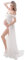 FEOYA Robes Enceintes Maternité Photographie Robe Sexy Longue Jupe en Mousseline de Soie Fente Avant pour Souvenirs Photographie Blanc S
