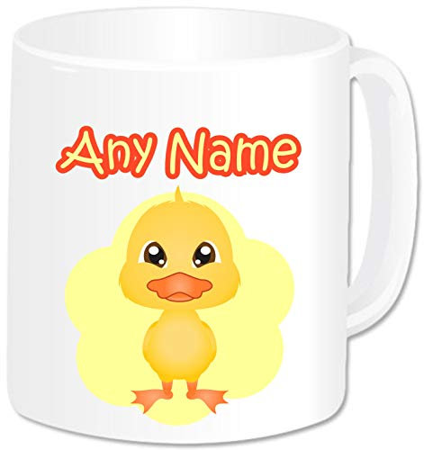 GOPERSONALISED Personalised Gifts Plastic Unbreakable Mug Children Cup Add Name Farm Animal Duck - Birthday Christmas Easter Present Idea for Kids Toddlers Boys Girls