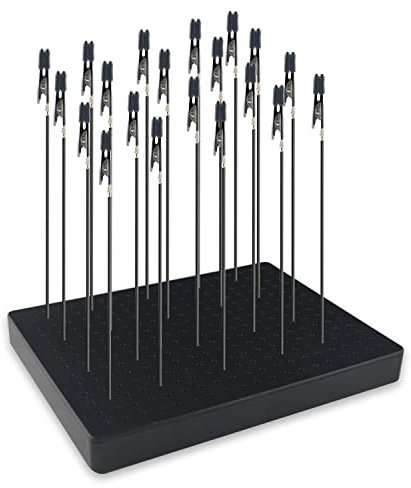 ABEST mis à niveau de haute qualité 20 pièces bâtons de pince crocodile avec support de Base pour aérographe passe-temps pièces modèles assembler Pinces Crocodiles Fixation pour Cartes, Loisirs, Photo