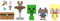 Mattel Minecraft Mob Head Minis Cave Explorers Pack with 2 Action Figures & Accessories, Steve & Creeper Collectible Set