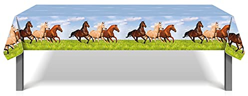 Lide Road Horse Racing Tablecover- 3 Pack 54 x 87 Inch Horse Table Cover Supplies Horse Party Table Cloth Horses Theme Table Covers for Wild Horse and Birthday/Horsings Racings Derby Decorations…