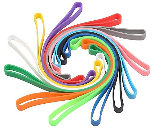 Silikongummibänder,12 Stück Elastische und Dehnbare Gummibänder Große Bunt Elastikbänder Gummiband breit Gummiringe Planer,für Bücher Notizbücher Küchenutensilien Kunst Basteln Büromaterial(12 Farben)