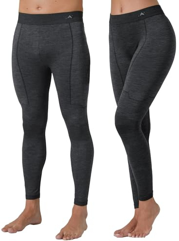 Risalti Mallas Térmicas Unisex de Lana Merino - Leggins Térmicos para Mujer y Hombre, Pantalones de Invierno, Jeggins sin Costuras - Deporte Técnico - Made in Italy