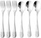 Lanjue 6 PCS Kids Silverware Stainless Steel Children's Flatware Toddler Fork and Spoon Set Child and Baby Utensils Metal Cutlery Set,3 x Safe Forks,3 x Children Tablespoons