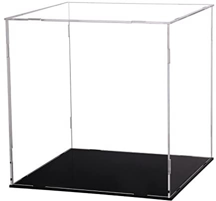 Evron Vitrine für Sammlerstücke, transparente Acryl-Box, alternatives Glasgehäuse für Actionfiguren, Aufbewahrung und Organisation von Spielzeug (45 x 45 x 45 cm)