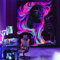 Wandteppiche für Schlafzimmer, ästhetische Raumdekoration, Wandteppich, Schwarzlicht-Wandteppich, UV-reaktiv, Schwarzlicht-Poster, bunter Hintergrund, brennende Sonne, Trippy Tapisserie
