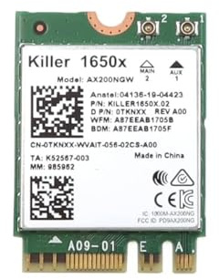 AX200NGW Wi-Fi 6 AX200 (Gig+) PCI-Express M.2 2230 802.11ax WLAN 2.4Gbps Bluetooth 5.2 WiFi Karte TKNXX 0TKNXX kompatibles Ersatzteil für Intel kompatibel und L. aptop-systeme