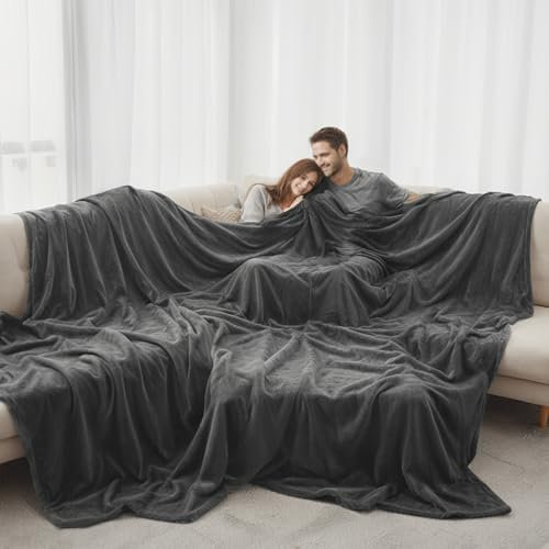 LaSyL Supergroße Fleecedecke – Übergroße King-Size-Decke, 304,8 x 304,8 cm, weiche, gemütliche, extra große 300 g/m² Flanelldecke für Couch, Bett, Sofa, Camping, Kalifornien, warme Decke, für alle