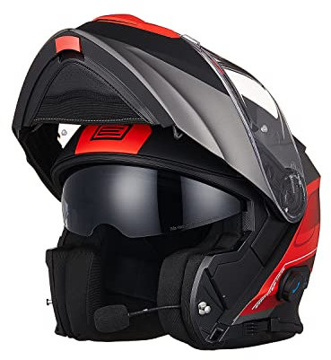 ORIGINE Motorradhelm Bluetooth Klapphelm Integralhelm Mit Doppelvisier ECE 2206
