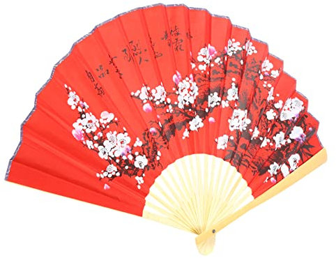 Amosfun Adorable Éventail Chinois Décoratif Mural Grand Éventail Pliable pour La Maison Décoration Murale Art Mural Moderne Parfait pour La Photographie