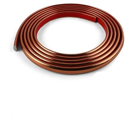 New Autoadesivo Beautiful Edge PVC Oro Linea Semicircolare Sfondo Muro Metallo Striscia Decorativa Specchio Cornice Adesivo Decal-Oro Rosa,3 Metri