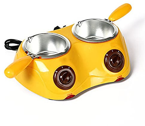 THREMA Dual Mini Fondue Candy Maker, Electric Melter for Chocolate and Candy Melts, 500 G Capacity Chocolate Melting Pot Kit, Great for Candy Cheese Baking Supplies