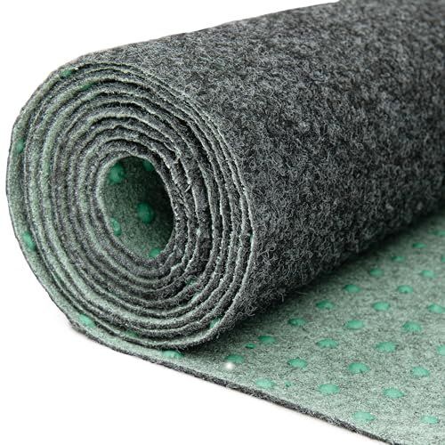 TAPISO Pemba Gazon Synthétique Extérieur au Mètre Faux Gazon Synthétique Moquette d'Exterieur Antidérapant Balcon Terrasse Jardin Anthracite Résistant Épaisseur 2 mm 200 x 400 cm