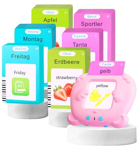 Lernspielzeug Deutsch Lernen Für Kinder Sprechende Flash-Karten Lernkarten Montessori Spielzeug Wortlernspielzeug Lernspiele Kinderspielzeug Für Autismus Kleinkinder Mädchen Jungen 2 3 4 5 6 Jahre