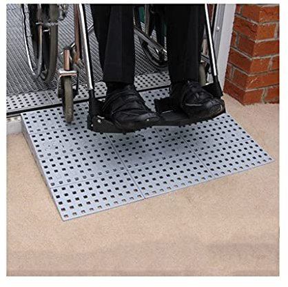 Tragbare HDPE-Bordsteinrampen, leichtes Schwellenrampen-Set für Auffahrt, Laderampe, Gehweg, Auto, Roller, Rollstuhl/4 x 37,5 x 75 cm