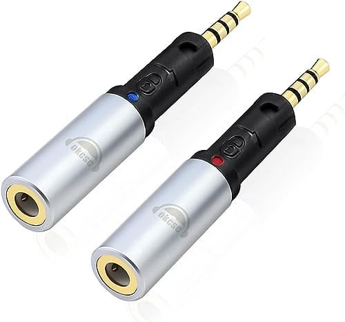okcsc Headphone Jack Adapter, A Pair of Audio Adapter for Audio Technica ATH-R70X Heaphone to 3.5mm Earphone Cable Lossless Sound Quality Audio Converter HiFi Audio Converter