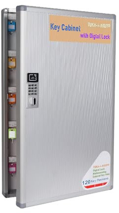 TUKA-i-AKUT Armadietto Portachiavi per 120 Chiavi con Serratura Elettronica di Sicurezza, Metallo Cassetta Portachiavi con Portachiavi, a Parete, Armadi a Chiave in Lega di Alluminio, TKD8651-120