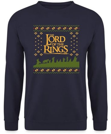 Spreadshirt Der Herr Der Ringe Ugly Christmas Sweater Design Unisex Pullover, S, Navy