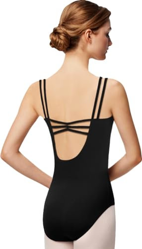 DANSHOW Damen-Ballett-Trikot mit Leibchen Tanztrikot mit V-Ausschnitt für Damen Tanztrikot für Frauen Tanzbekleidung(23917-06-M)