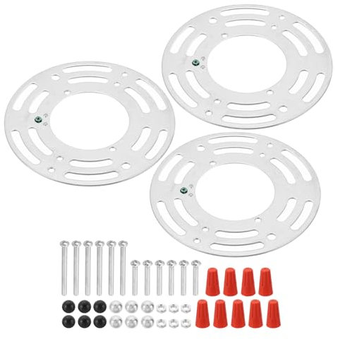 PATIKIL 4 Leuchte Montagewinkel 3 Set Rund Deckenleuchte Platte Kit Wand Stahl Leuchte Querstange Hardware für Hängeleuchte Kronleuchter