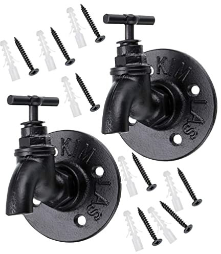 YHJZSM Ganci per impieghi gravosi Appendiabiti per Tubi industriali: 2 Pezzi a Forma di Rubinetto Antico Cappello Accappatoio Porta Asciugamani Appendiabiti da Parete Organizzatore di abb