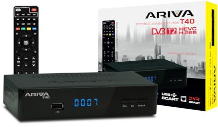 Ferguson – Ariva T40 - DVB-T2 Receiver – H265, HEVC TV Receiver mit Aufnahmefunktion PVR - Terrestrische Antenne - Terrestrial Television Receiver - Multimedia-Funktionen - HDMI, Full HD, USB