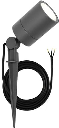 Ledvion - Spots à Piquer LED, Aluminium Anthracite, IP65, 5W, Support GU10, 1M de Câble, Projecteur LED, Spots de Jardin