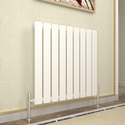 GY Bath Horizontal Radiator White Flat Panel Designer 600x612mm Single Modern Central Heating Rads