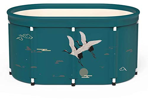 Tragbare Bewegliche Badewanne SPA Faltbare Badewanne Freistehende Badewanne aus dickem Kunststoff für den Haushalt, Sauna-Dampfbadewanne für Erwachsene (Krangrün, 80 x 52 x 56 cm)