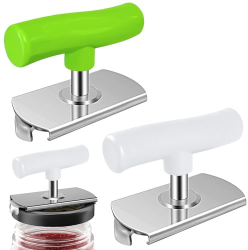 Atuoxing 2pcs Ouvre Bocal Sans Effort pour L'arthrite, Ouvre Bocal Sans Effort, Ouvre Bocal Réglable en Acier Inoxydable, Outil D'ouverture Rapide pour Personnes Agées Usage Quotidien