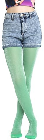 Gi&Gi Collant coprenti 70 denari da bambina caratterizzati da un brillante glitter colorato.N.2205 (IT, Età, 8 anni, 10 anni, Regular, VERDE SMERALDO)