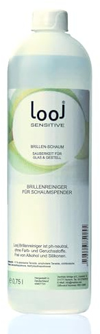 Brillenreiniger LOOJ® Schaumreiniger Nachfüllpackung sensitive, ph-neutral. Für Glas und Kunststoffgläser, Brillengestell und Nasenpads