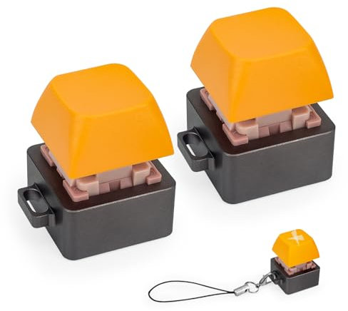 Byhoo 2 PCS Aluminum Alloy Keyboard Fidget, Lightweight Keyboard Clicker Fidget, Silent Mechanical Keycap Fidget Toy for Library & Quietness Place to Relief Stress