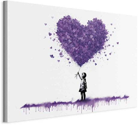 murando - Leinwandbild Banksy art 90x60, 90x60 cm, 1-teilig, Schlafzimmer | Hochwertige Leinwand, sofort aufhängbar, ideal fürs Wohn- oder Schlafzimmer, wasserfest und lichtecht, langlebig, stilvoll