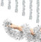 6 Stück Weihnachten Lametta Girlande, 2M Lametta Weihnachtsdeko Girlanden, Glitzer Girlande Weihnachtsbaum Dekoration, für Weihnachten Party Weihnachtsbaum Outdoor Deko (Silber)
