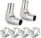 TAISHER 2PCS 304 Stainless Steel 90 Degree Elbow Hose Barb Fittings 8mm Barb x 8mm Barb for Fuel/AIR/Lquid/Gas with 4PCS Hose Clamp