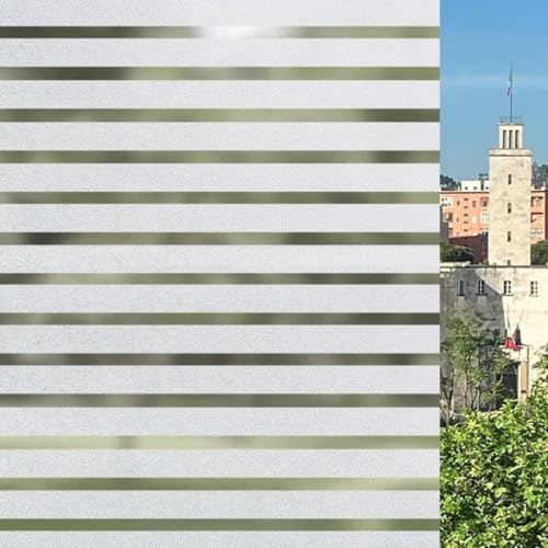 Fensterfolie VIELE GROSSE GRÖSSEN (Streifen, 120 x 300 CM) Dekorative Sichtschutzfolie Matt Selbstklebend Satiniert KEIN KLEBER Anti-UV Dusche Statisch