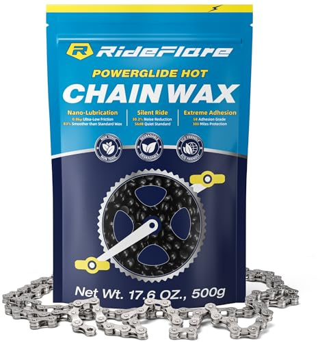 RideFlare Premium Chain Wax 500g – Hot Melt Bike Chain Lubricant with Ultra Low Friction Formula – Long-Lasting, Eco-Friendly Bike Wax for Superior Drivetrain Protection