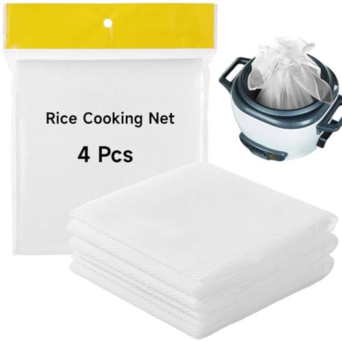 Tressify 4-Piece Non-Stick Rice Cooker Mesh Nets, Reusable Rice Steamer Cloths, Heat-Resistant for Home & Restaurant Use