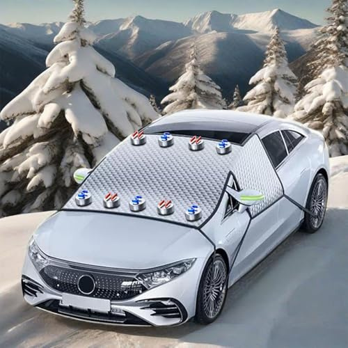 R-timer Frontscheibenabdeckung Winter für Renault Grand Scénic 4 (IV) R9 I 2016-2025,Windschutzscheibenabdeckung Auto,Eisschutzfolien Frost Guard,Winddicht, Staubdicht,UV-Schutz,Silv-er
